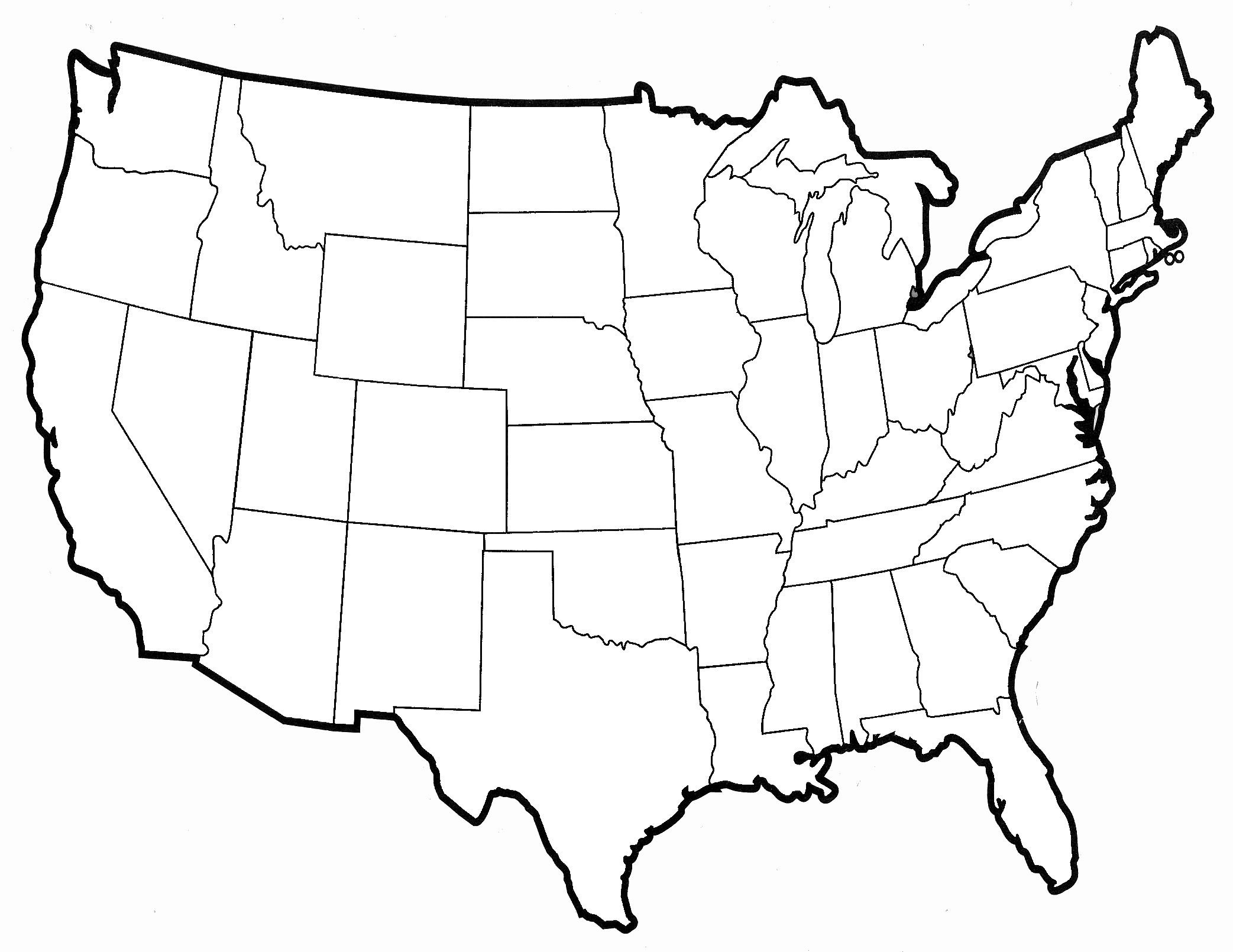 Unmarked Map Of Us