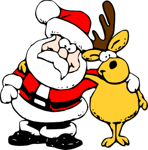 Santa And Reindeer clip art Free Vector