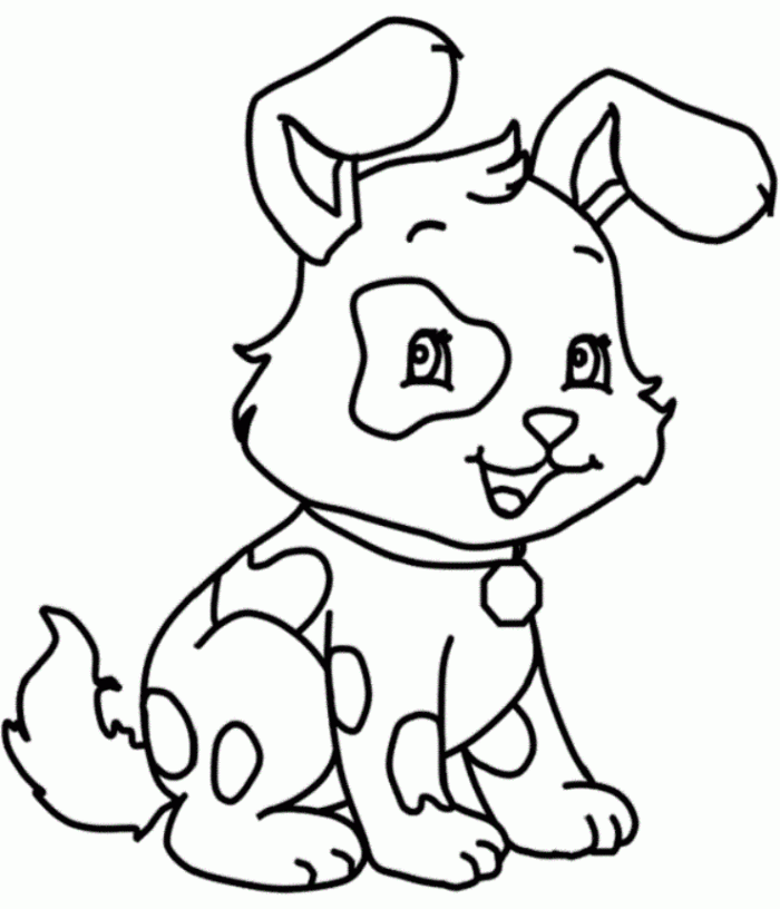 simple dog cat coloring pages - photo #8