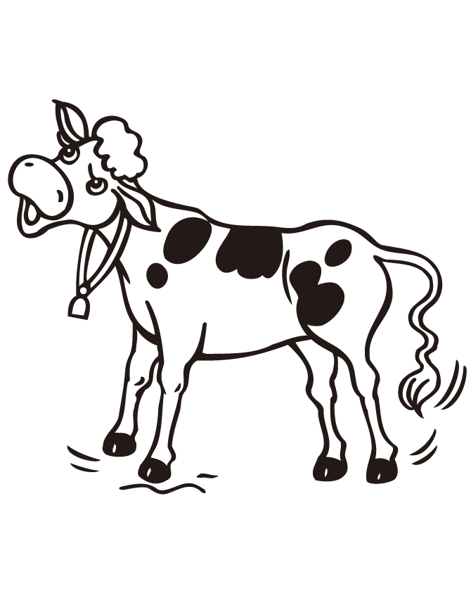 Cartoon Cow Portrait Coloring Page | Free Printable Coloring Pages
