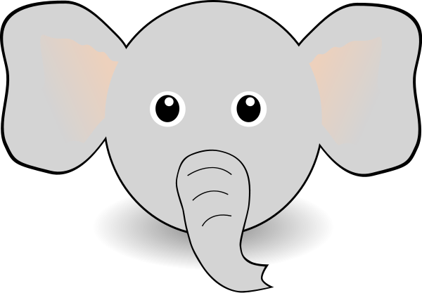 Funny Elephant Face Cartoon Clipart, vector clip art online ...