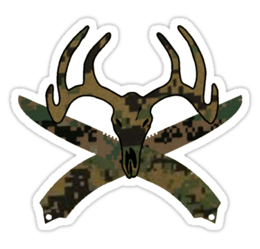 Velvet Deer Skull and Crossbones Marpat (No Logo)" Stickers by ...