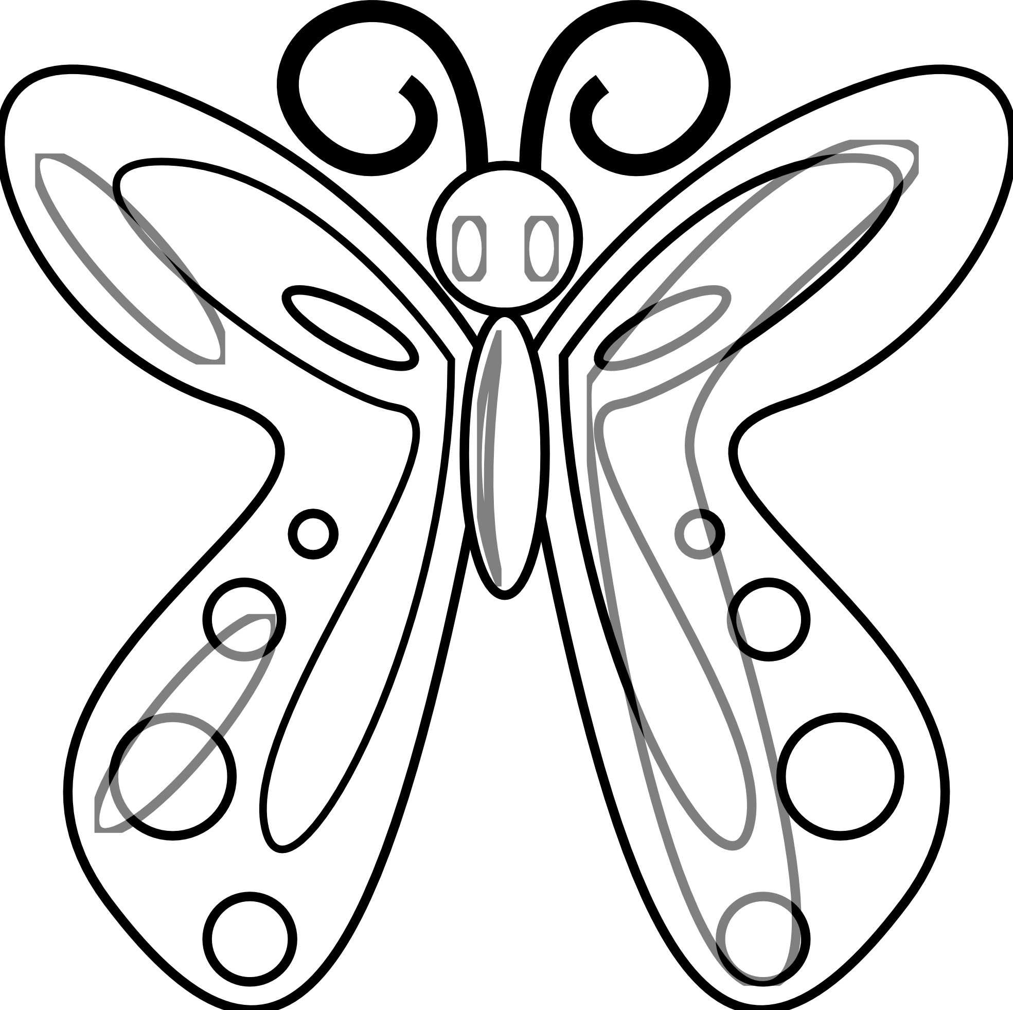 Butterfly Drawings In Black And White - ClipArt Best
