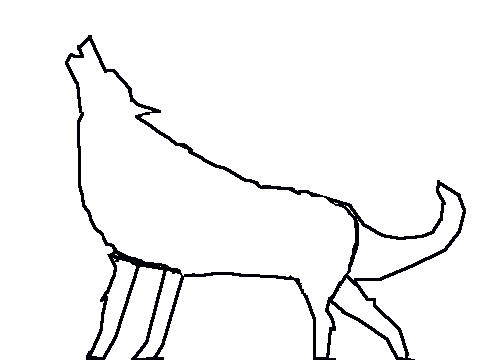 Wolf outline on Scratch