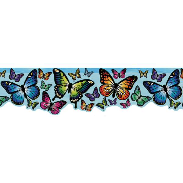 443B97626 Blue Butterfly Border - Butterfly Magic Border ...