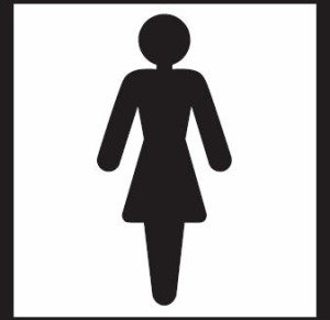Ladies Toilet Symbol Sign 75Mm X 150Mm S/A Vinyl: Amazon.co.uk ...