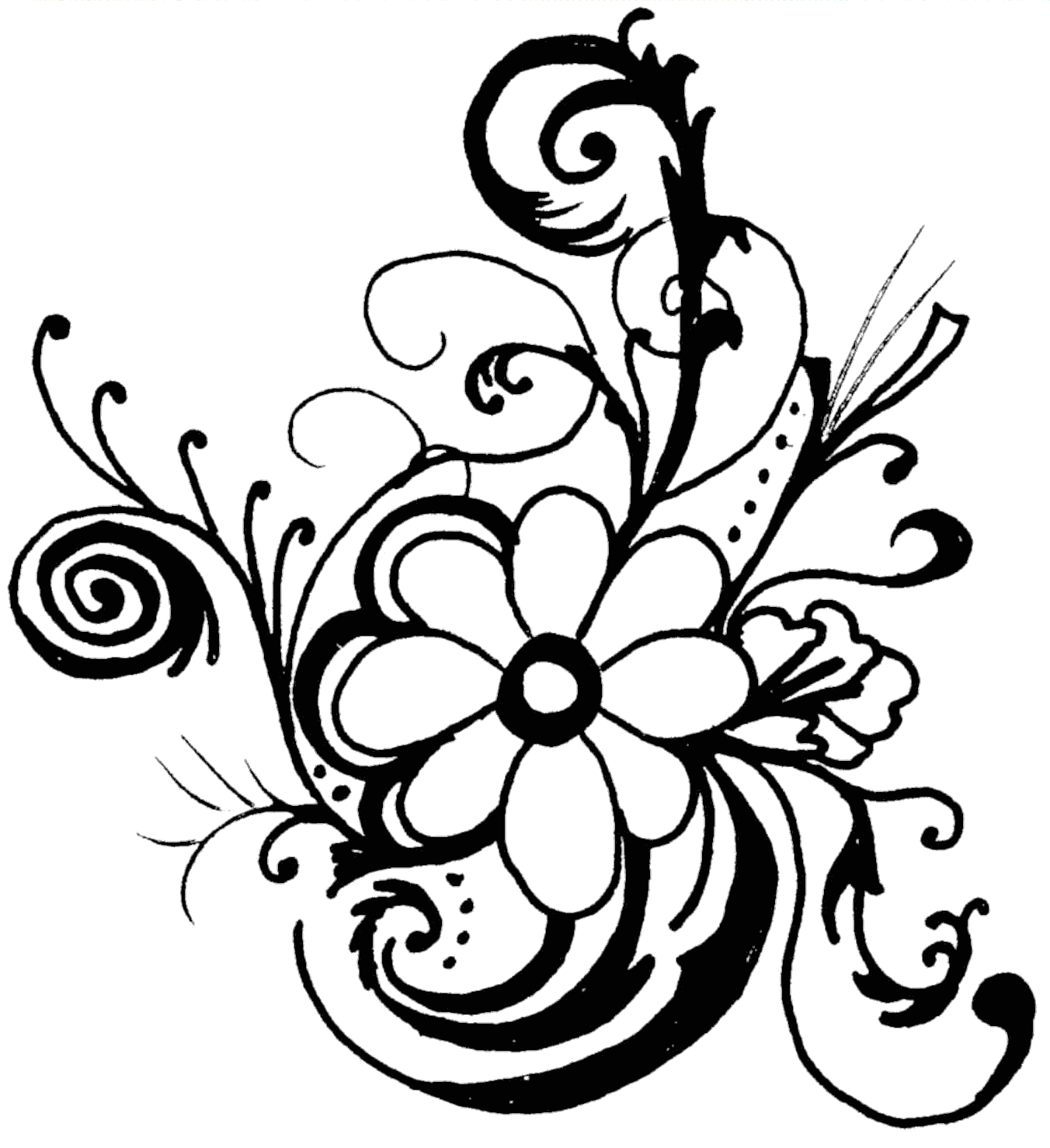 free flower drawings clip art - photo #2