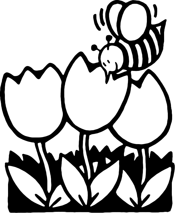 spring clip art free black and white - photo #42