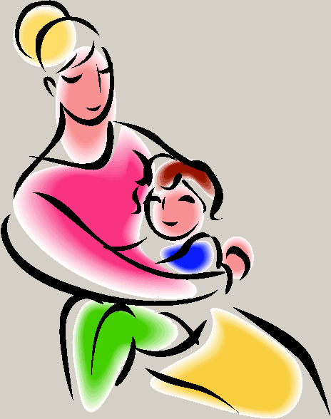 Mother hugging son on couch clipart - ClipartFox