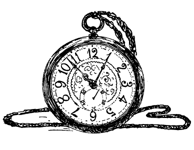 Pocket watch with chain clipart
