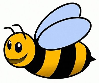 Cute Bee With Trail Clipart