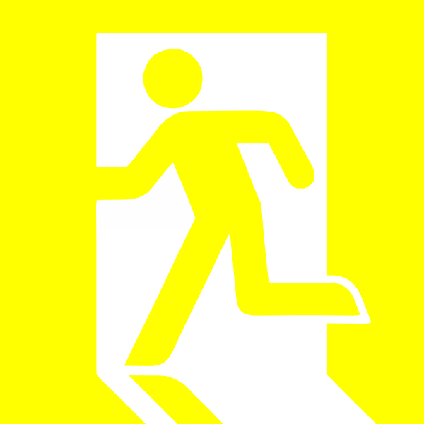 Emergency Exit Yellow Clip Art - vector clip art ...