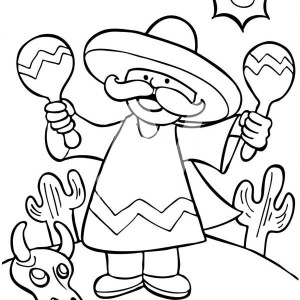 Mexican Traditional Dance at at Mexican Fiesta Coloring Page ...