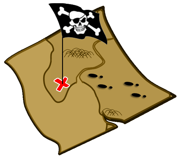 Jake the pirate treasure map clipart
