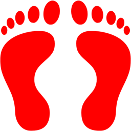 Red human footprints icon - Free red footprint icons