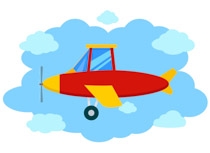 Airplane In Sky Clipart