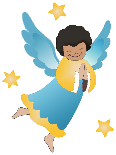 Baby boy angel clipart black and white