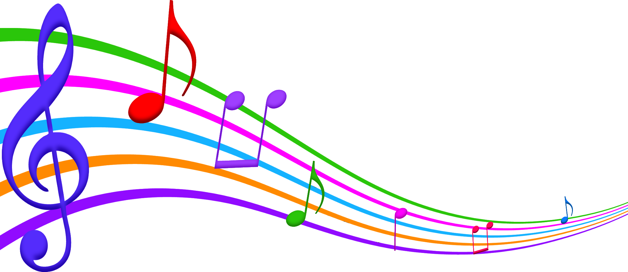 Music staff clipart color