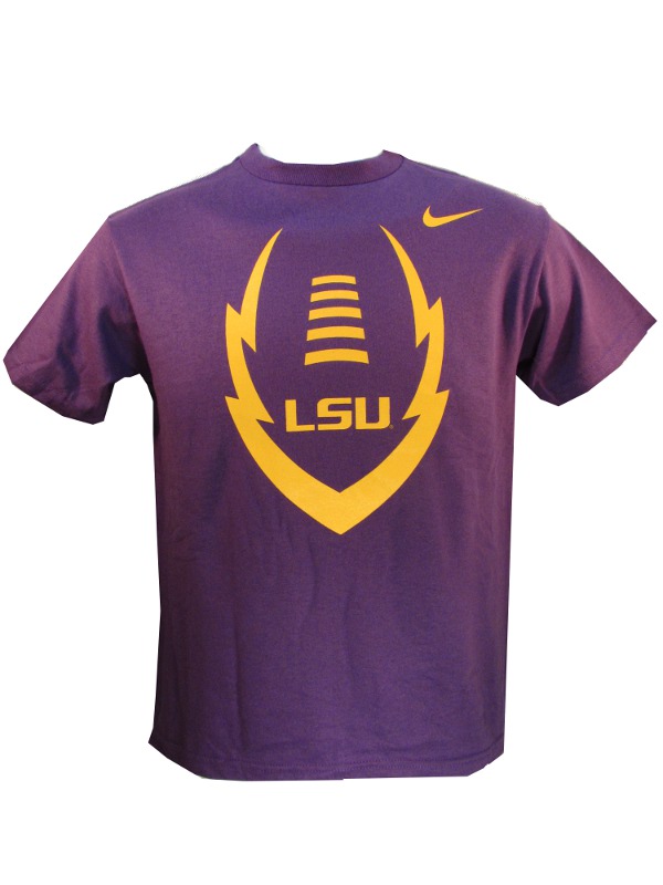 Nike LSU Tigers Youth Purple Icon Football T-Shirt - PURPLE AND ...