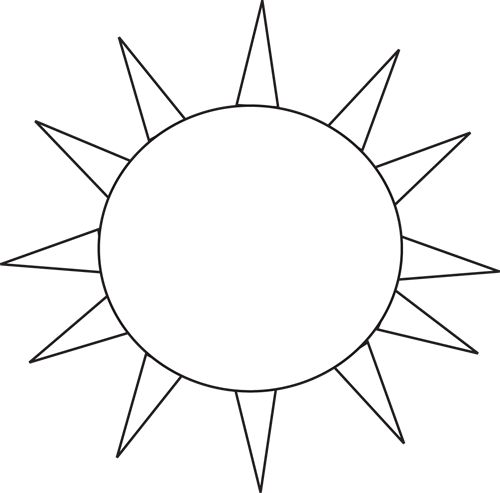 Sun clipart free black and white