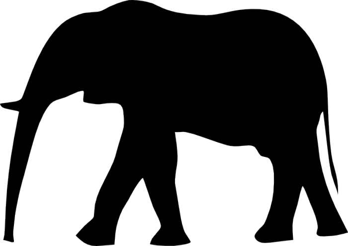 Free Elephant Clipart Outline Image - 3594, Elephant Templates ...