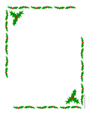 8 Best Images of Free Printable Christmas Borders Holly - Free ...