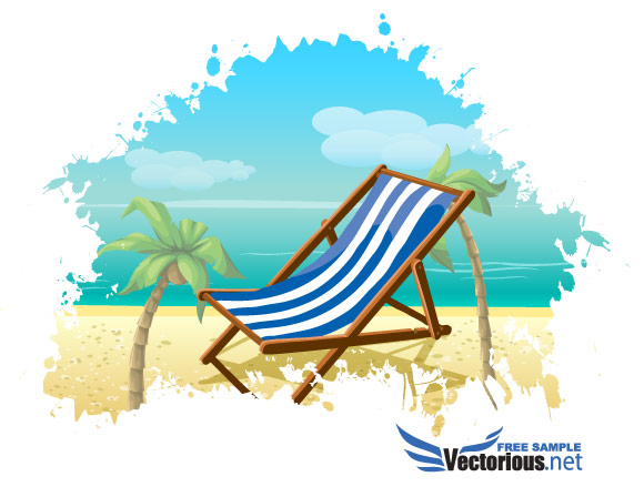 Download Summer Beach Vector Background Free