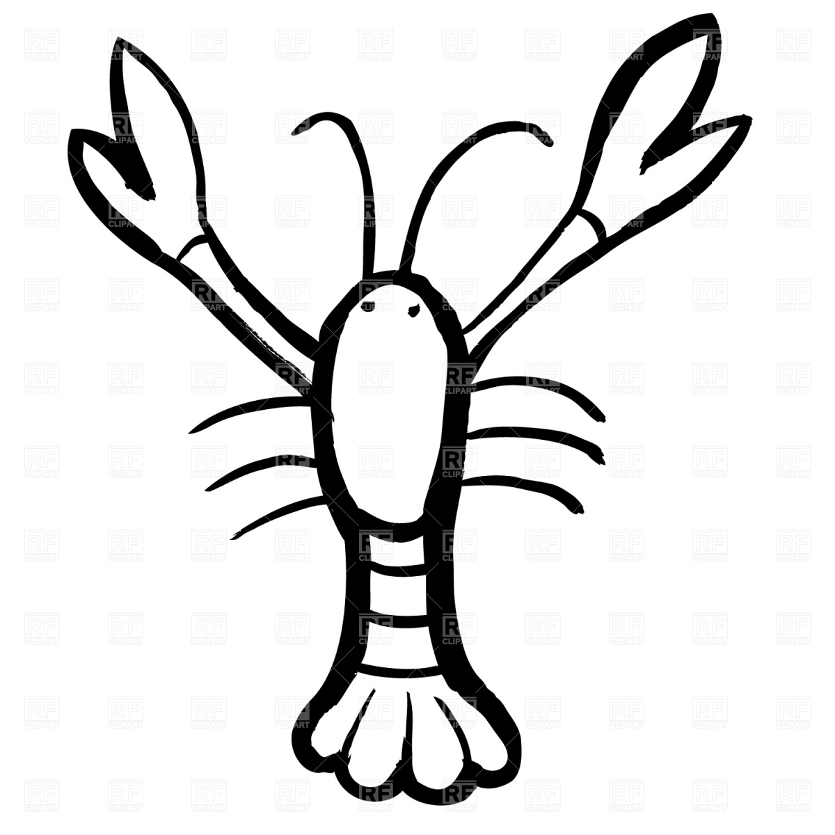 Lobster Black And White Clipart