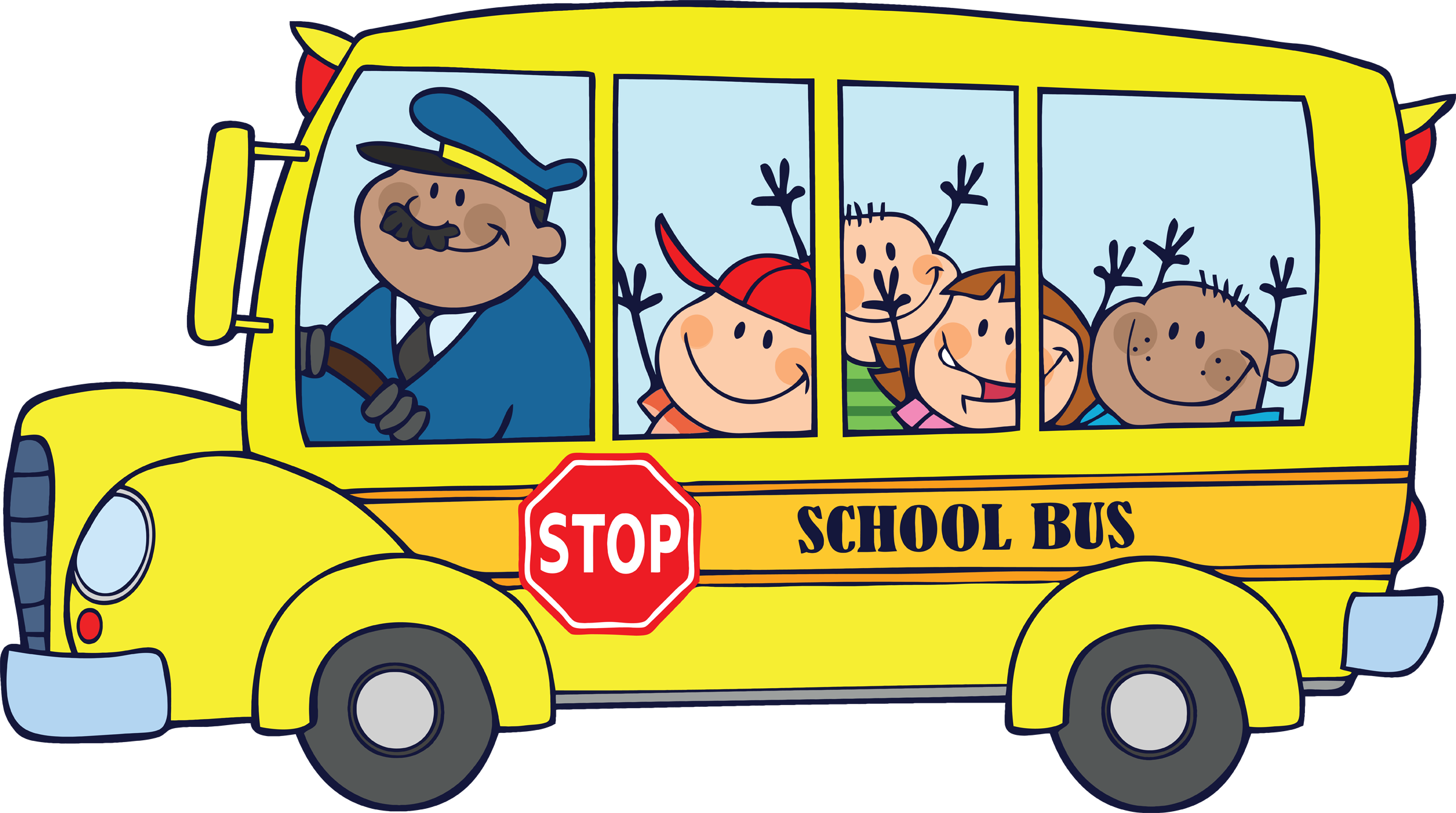 Kids On A School Bus Clipart