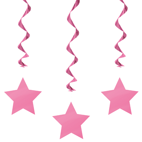 Pink Star Dangling Swirl Cutouts (3), FREE shipping offer, 50% off ...
