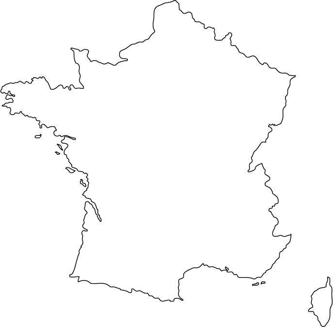Free Printable Outline Map Of France