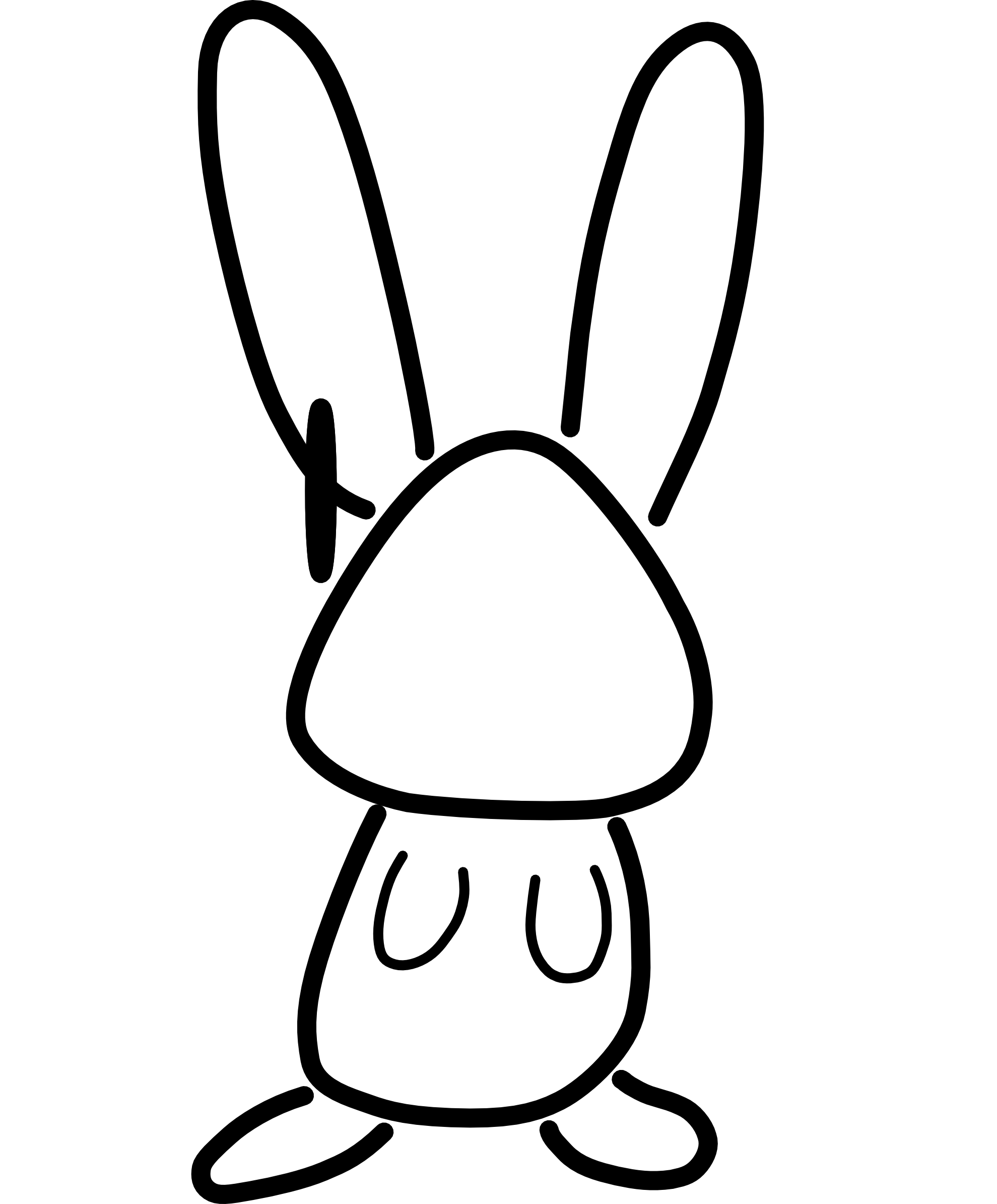 conejo bunny rabbit animal black white line art hunky dory SVG ...