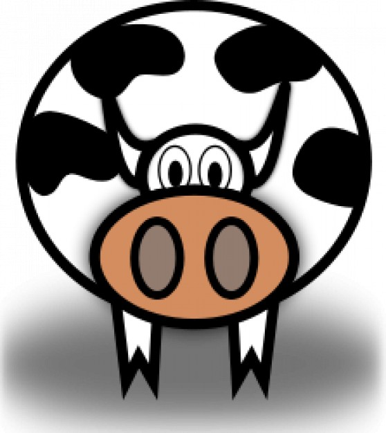 Funny cow cartoon with big nostrils Vector | Free Download
