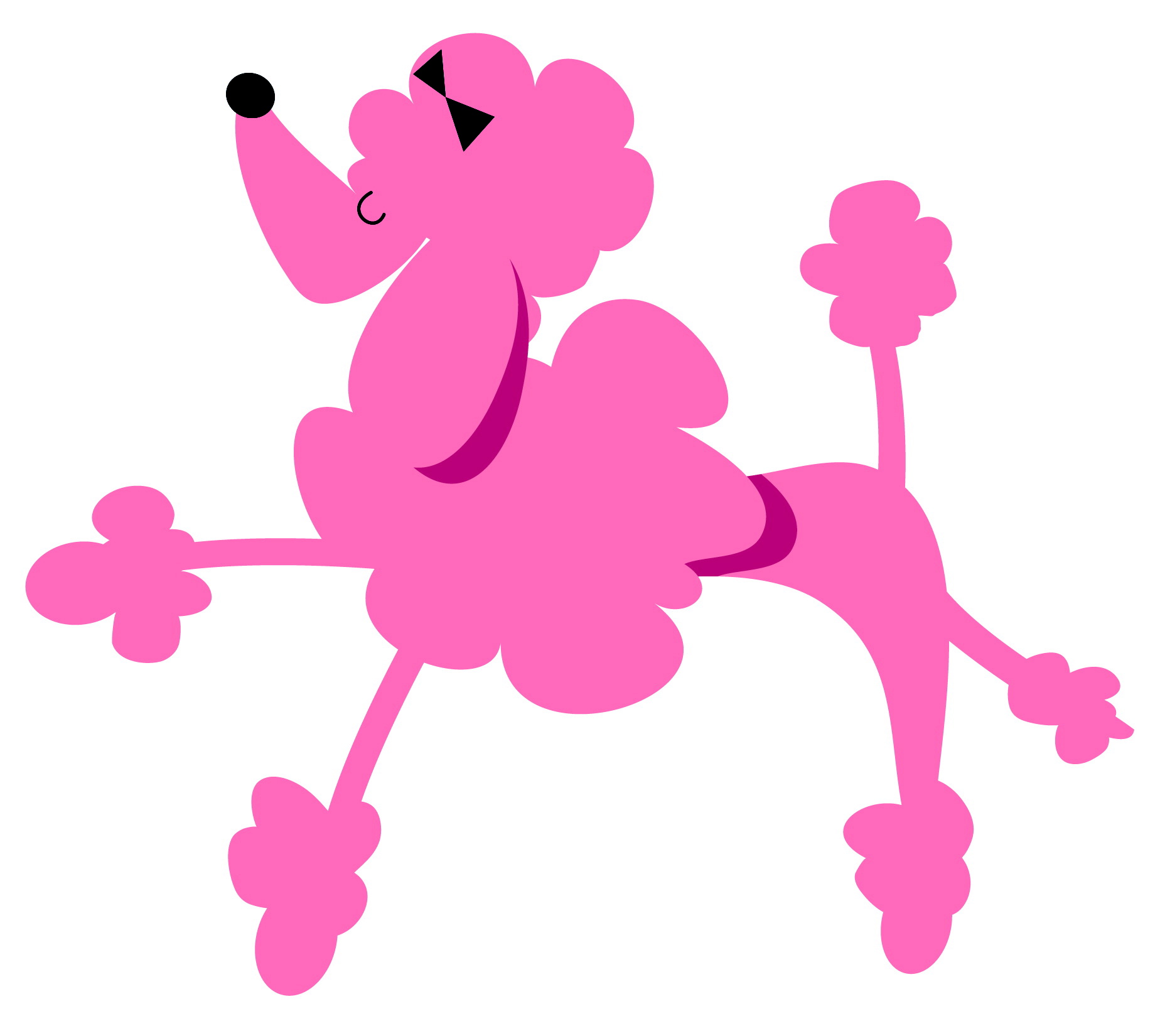 Pink poodle clipart