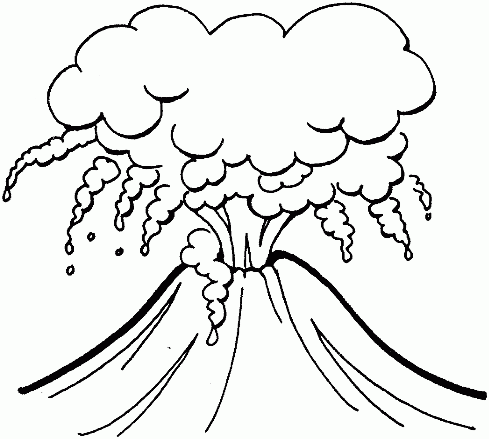 Pix For > Volcano Clipart Black And White