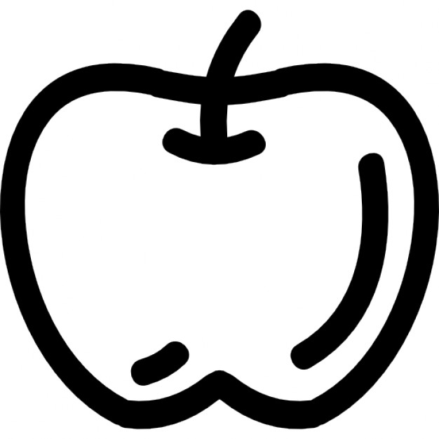 Apple hand drawn fruit outline Icons | Free Download