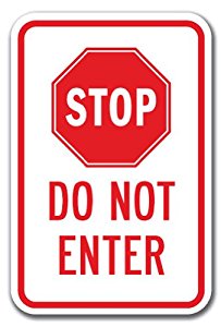 Amazon.com: Stop Do Not Enter Sign 12" x 18" Heavy Gauge Aluminum ...