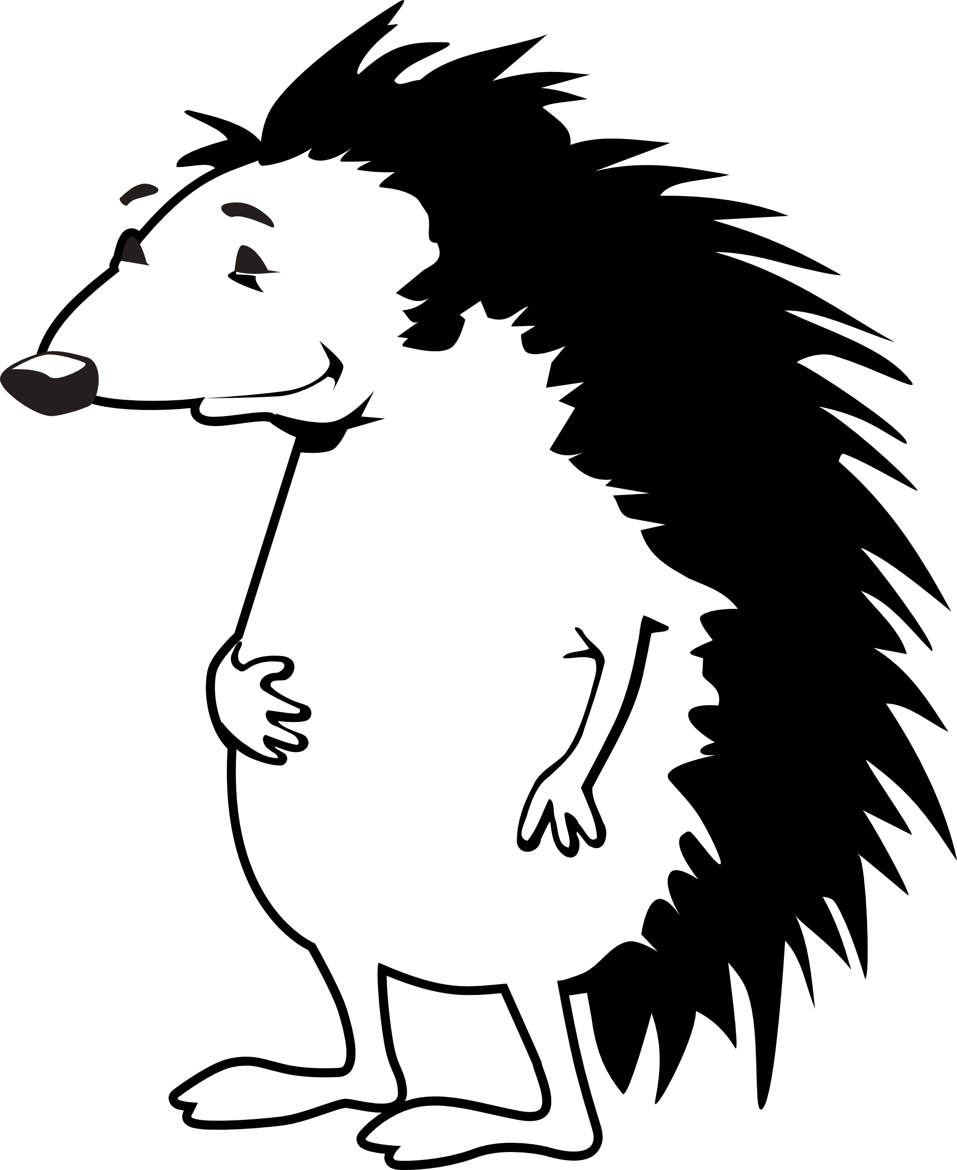 Hedgehog Black And White Clipart