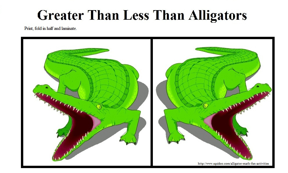 Greater Than Less Than Alligators | Print, fold and laminate… | Flickr