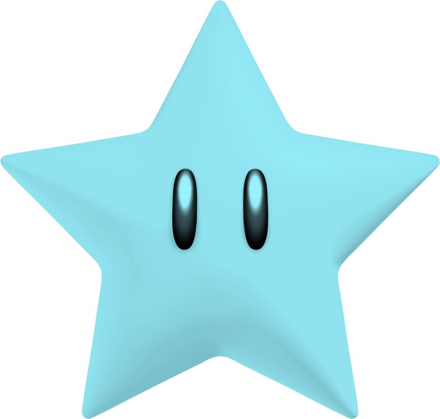 Mario star clipart blue