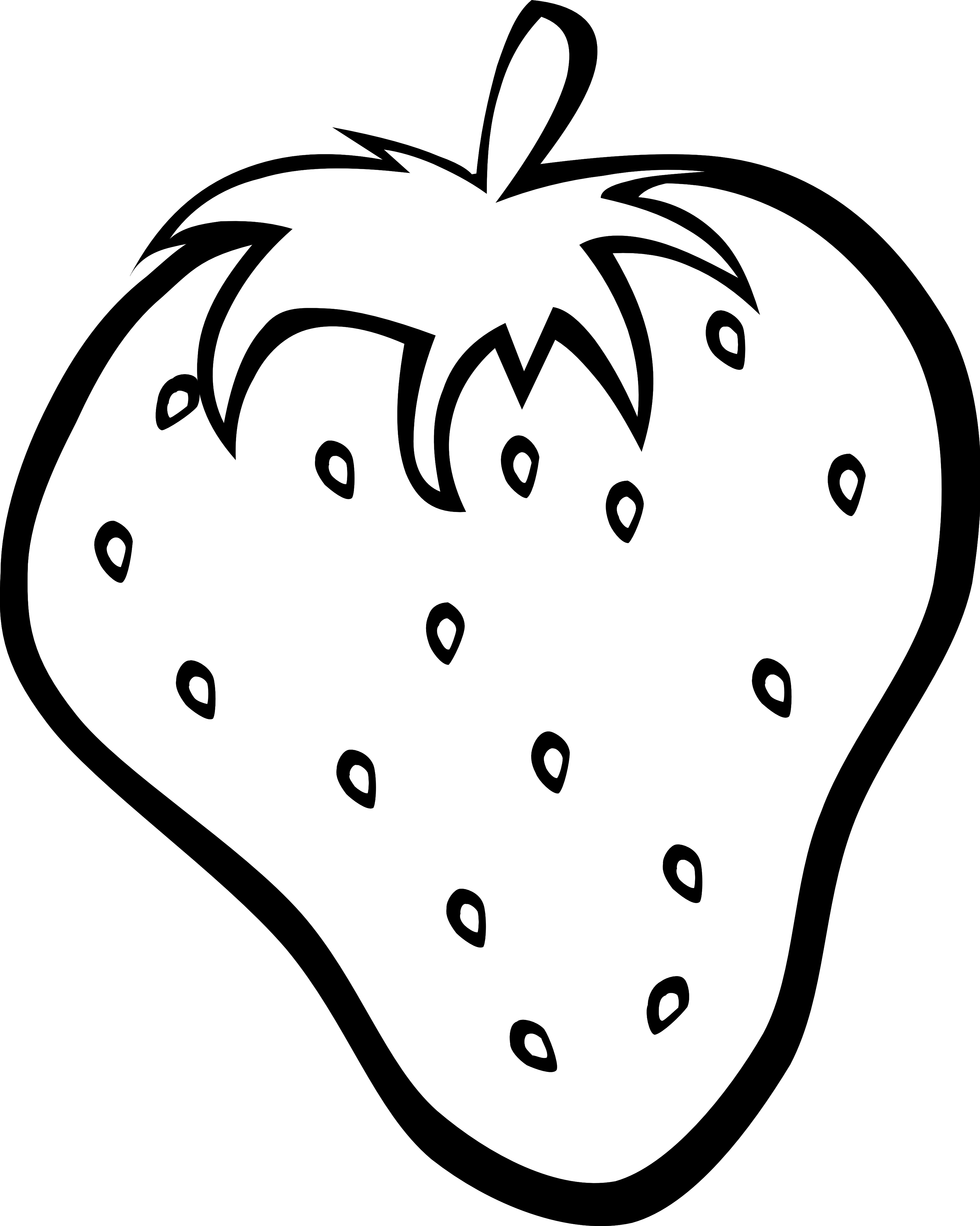 simple fruit ff menu 9 black white line art ...