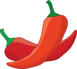 Chili Peppers Clipart Image - Fresh grown red hot chili peppers