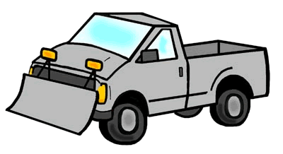 Gray Truck with a Plow