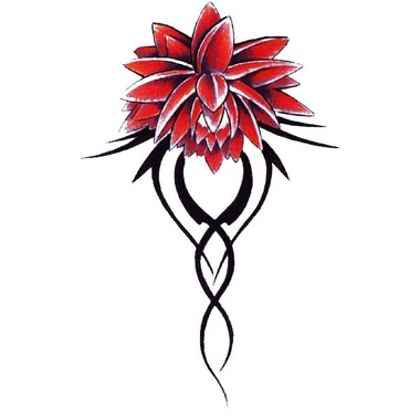 Red lotus tribal tattoo - Here my tattoo - Find your tattoo online!