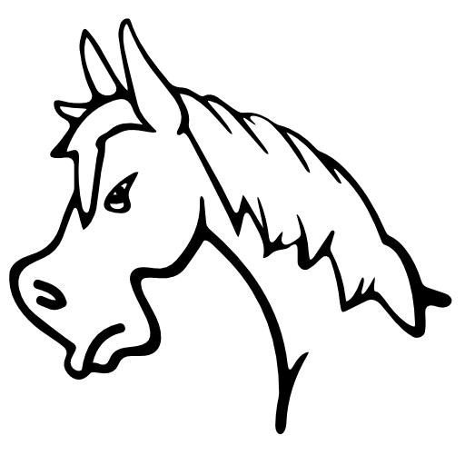 Angry horse face side view outline vector icon - Animals icons ...