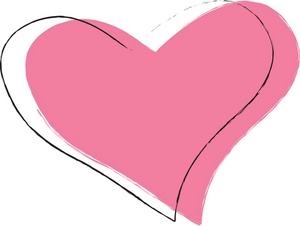 Love Clipart Image - Pink Heart with Outline