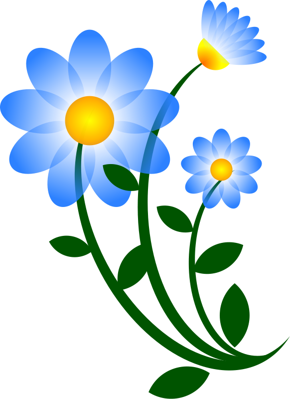 Blue Motif Flower | Free Cliparts
