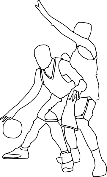 Basketball Offense And Defense clip art Free Vector