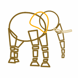 Drawing cartoon elephants