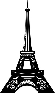 Eiffel Tower Clipart Image - Black and White Drawing of the Eiffel ...